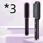 2-In-1 Hair Straightener Hot Comb - Dual-Use Rotating Electric Brush - EX-STOCK CANADA