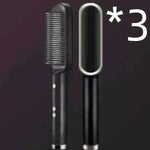 2-In-1 Hair Straightener Hot Comb - Dual-Use Rotating Electric Brush - EX-STOCK CANADA
