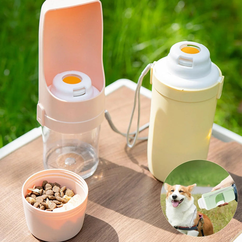 2 In 1 Travel Dog Water Bottle Pet Water Dispenser Feeder Drinking Feeder Dog Outing Water Feeder Pets Outdoor Portable Cup Pet Products EX-STOCK Canada 