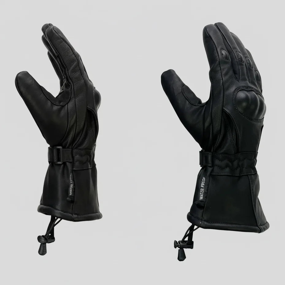 Guantes de motocicleta de cuero con guanteletes blindados para hombre Open Road 