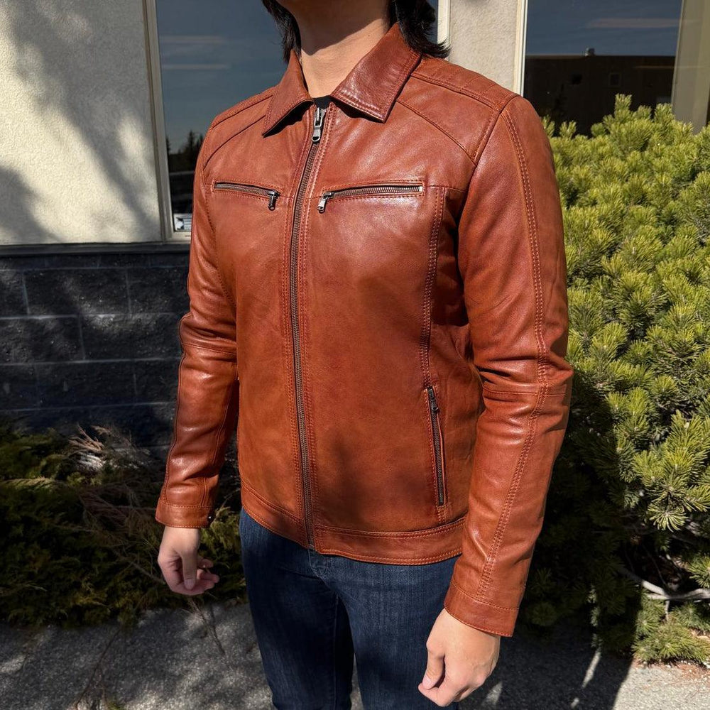 Veste en cuir pour homme BOL avec poche zippée 