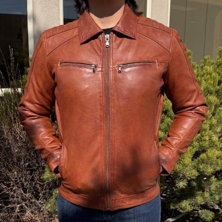 Veste en cuir pour homme BOL avec poche zippée 
