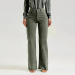Slim Fit Stretch Fashion Frayed Flared Denim Pants - EX-STOCK CANADA