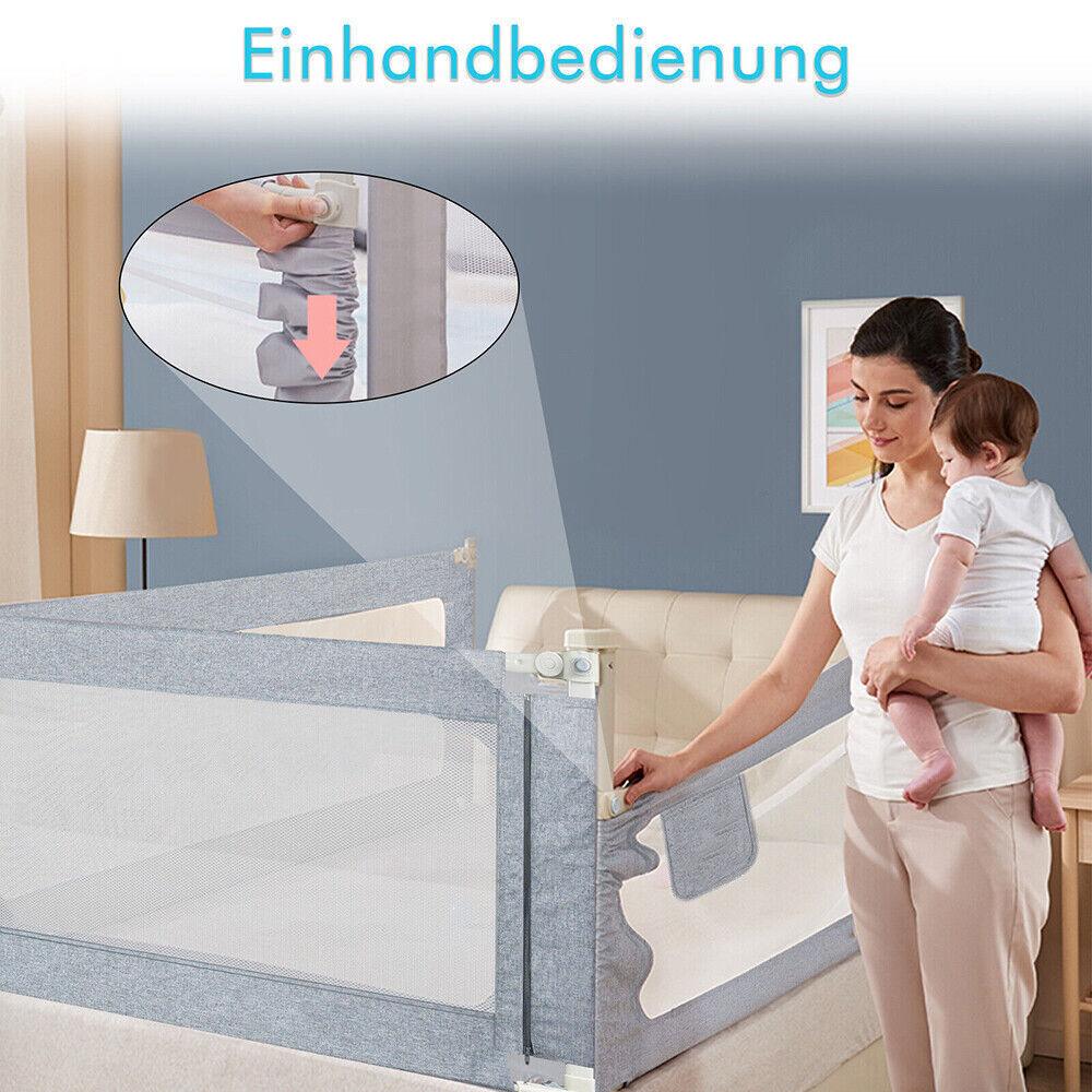 200cm Bed Safety Guard Folding Child Toddler Bed Rail Safety Protection Guard UK - EX-STOCK CANADA