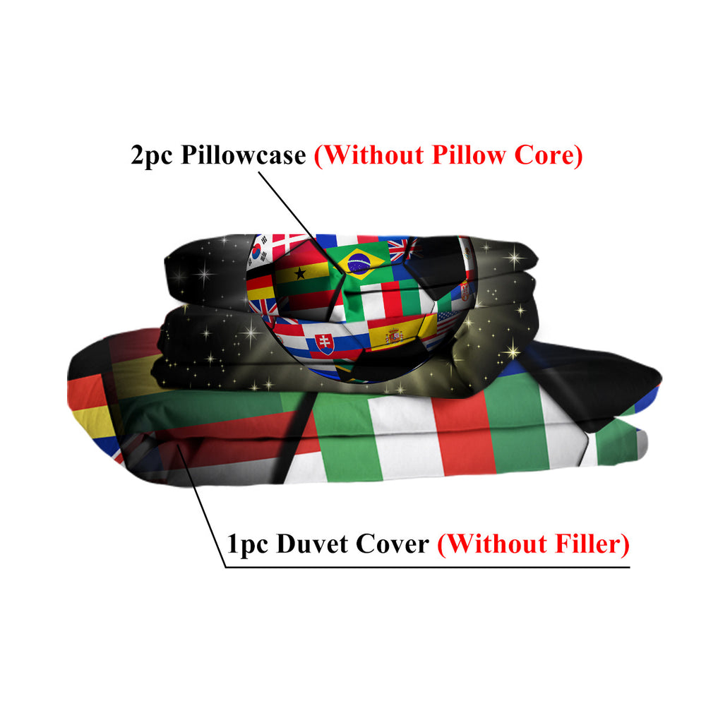 3D Soccer Ball Bedding Set Football World Flags Print Duvet Cover Sets For Teen Boys Sports Bedding Sets Universe Stars Black Bed Quilt Cover EX-STOCK Canada 