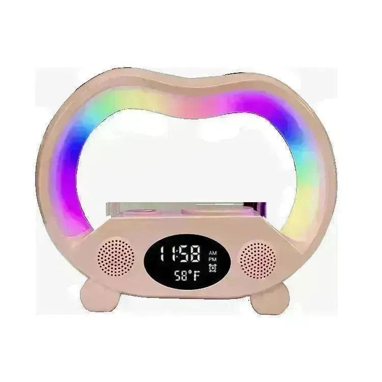 2024 New 6 In 1 Smart Remote Control Bluetooth Ambience Intelligent LED Table Lamp Multi-function Wireless Charger Night Light Bluetooth Speaker - EX-STOCK CANADA