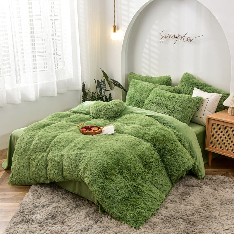 Mink Velvet Four Piece Set Long Plush Crystal Velvet Duvet Cover EX-STOCK Canada 