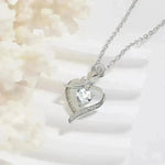 Rose Heart-shaped Necklace With Rhinestones Fashion Everlasting Flower Love Necklace For Women Valentine's Day Gift