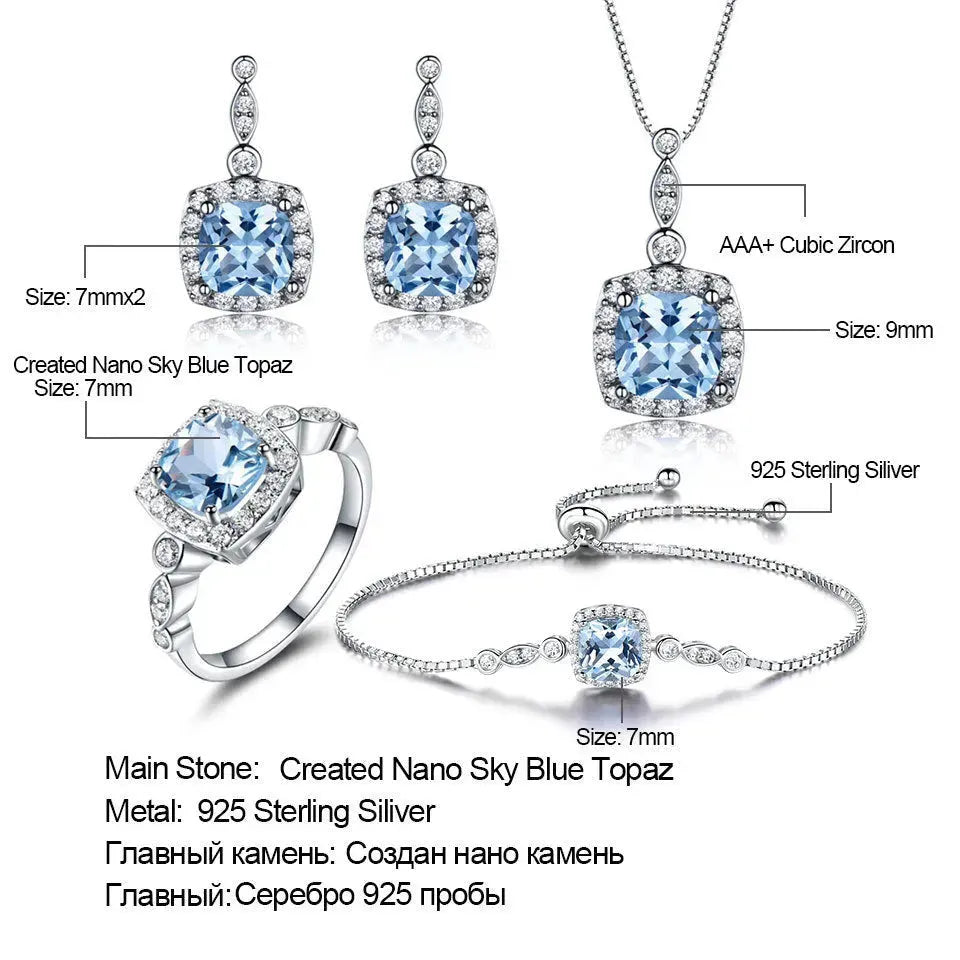 925 set a quattro pezzi Collana in argento in argento Sterling