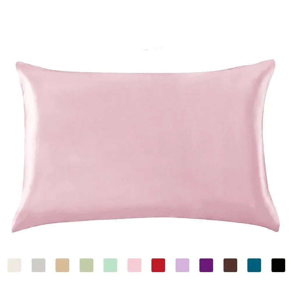 Pillowcase Satin Solid Color Simulation Silk Single Pillowcase Ice Silk Pillowcase - EX-STOCK CANADA