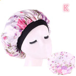Beauty print Satin Silk Hair Bonnet for sleeping - EX-STOCK CANADA