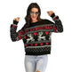 Christmas fawn Antics Reindeer Black  pullover sweater - EX-STOCK CANADA