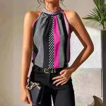 Women's Polka Dot Color Matching  High Neck tops for Elegant Women Classy Halter Neck Tops for Women - EX-STOCK CANADA