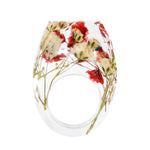 Bosque de resina de flores secas anillo epoxi de flores secas hechas a mano