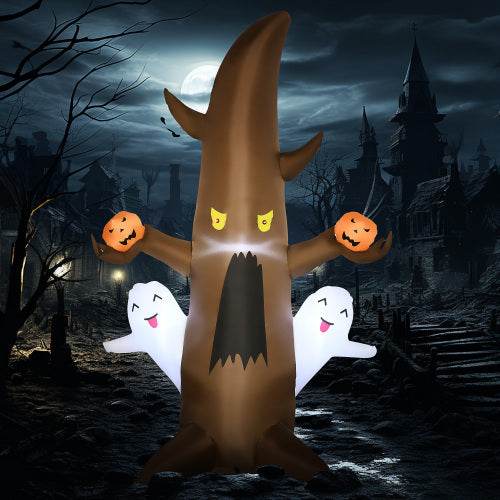 5 Halloween Inflatables Outdoor Decorations Ghost Tree With Pumpkins, Blow-Up LED Yard Decor Indoor Outdoor For Garden, Lawn, Party, Holiday EX-STOCK