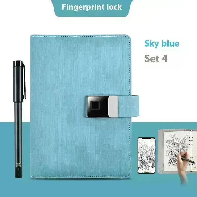 Handwriting Paper Screen Synchronization Smart Fingerprint Lock A5 Notebook - EX-STOCK CANADA