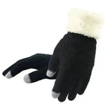 Guantes de lana de punto de invierno Guantes unisex Térmicos Guantes de piel falsa