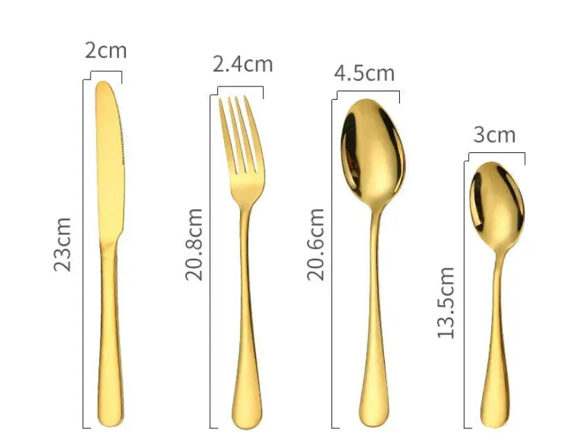 High-end tableware 24 piece set Cool Matching flatware
