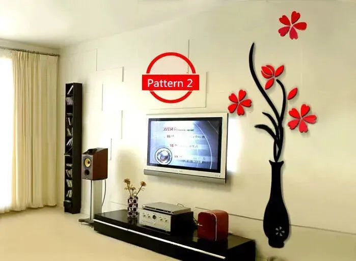Creative vase acrylic 3D wall sticker Home Wall Decals - EX-STOCK CANADA