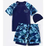 Older Boys Fashion Printed Casual Swimsuit Suit Two piece for boys Swimwear for boys