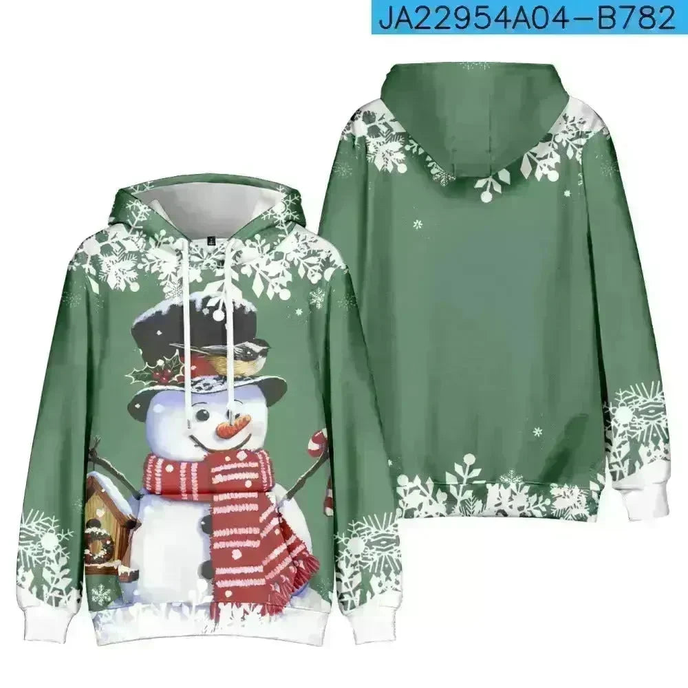 Christmas Snowman Personalized Printed Hoodie Sweatshirts - EX-STOCK CANADA