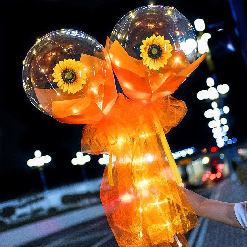 LED Luminous Balloon Rose Bouquet Transparent Bobo Ball Rose EX-STOCK Canada 