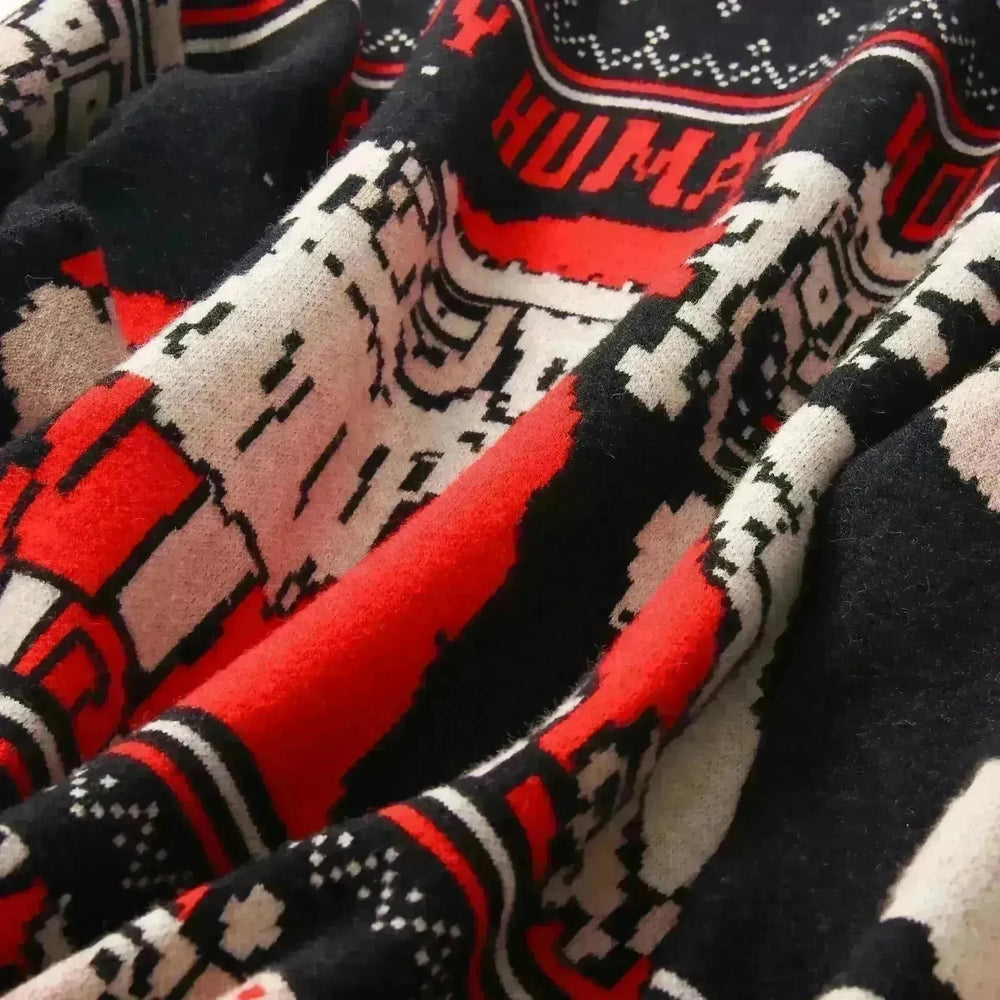 Funny Christmas sweater couple loose jacquard sweater - EX-STOCK CANADA