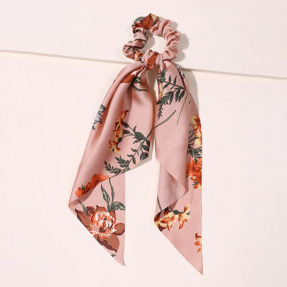 Cute Hair Silk Bow Scrunchie Vintage Satin Scarf Scrunchie - EX-STOCK CANADA