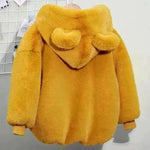 Otoño Invierno Engrosamiento de la chaqueta de la sudadera con capucha de pieles de dibujos animados para niños