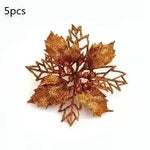 Glitter Artifical Christmas Flowers Christmas Tree Decorations For Home Fake Flowers Xmas Ornaments New Year Decor - EX-STOCK CANADA
