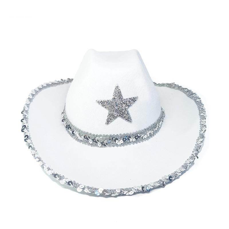 Party Black Bilateral Sequined Cowboy Hat - EX-STOCK Canada