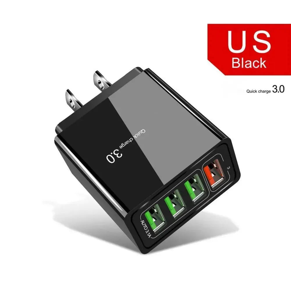 Illuminated 4USB Mobile Phone Charger 3A Charging Head - EX-STOCK CANADA