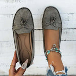 Women's Round Head Loafers Fashion Non-slip Soft Comfortable Flats Shoes 