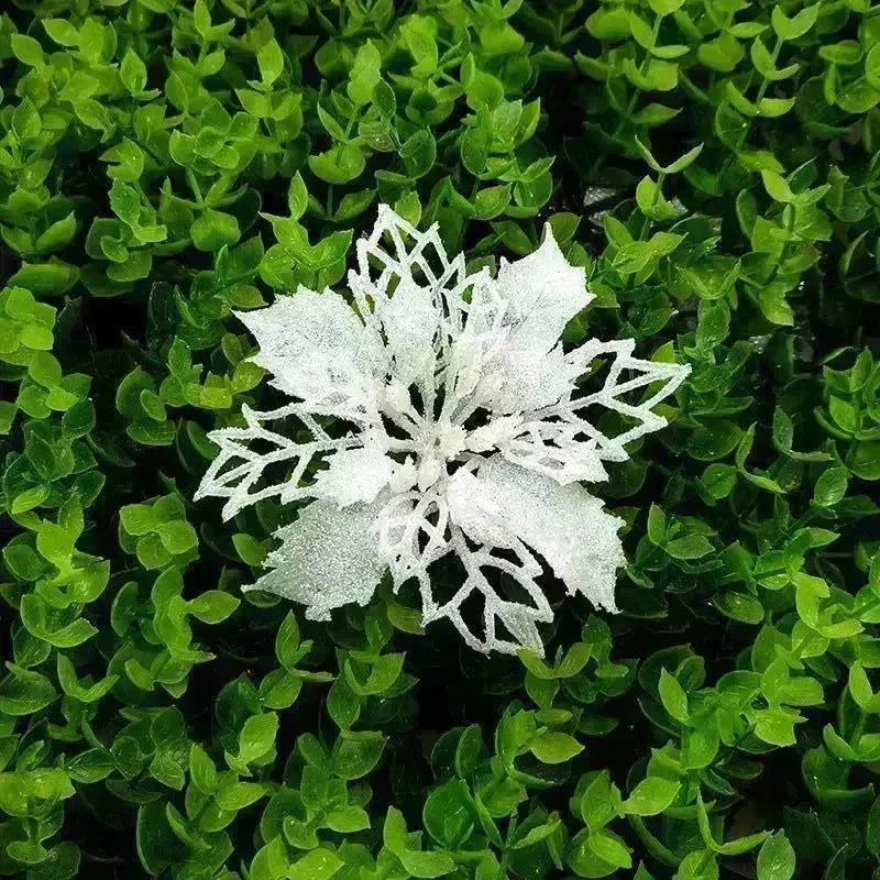 Glitter Artifical Christmas Flowers Christmas Tree Decorations For Home Fake Flowers Xmas Ornaments New Year Decor - EX-STOCK CANADA