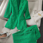 Half Sleeve Blazer And Pant Suit Ladies Women Female Jacket pant suit for women - EX-STOCK CANADA