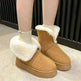 Winter Warm Snow Boots New Fashion Foldable Fleece Cotton Shoes For Women Plus Velvet And Thickened Plush Ankle Boots - EX-STOCK CANADA