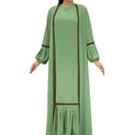 Elegant Two piece for ArabWomen Abaya Underwear dress and Kimono Abaya Open front Abaya for  Middle Easter Arab Dubai Women