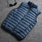 Winter white duck down ultralight sleeveless vest | EX-STOCK product gallery photo 4