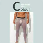 Men's Ultra thin Ice Silk Long John Skinny Flesh Nude Reflective Slim Leggings - EX-STOCK CANADA