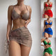 Women's Printed Split Three Piece Swimsuit Bikini - EX-STOCK CANADA
