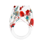 Bosque de resina de flores secas anillo epoxi de flores secas hechas a mano