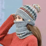 Fall Winter knitted Woolen Balaclava Beanie hat for women - EX-STOCK CANADA