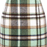 Women's High Waist Plaid Tight Pencil Wool Mini Skirt - EX-STOCK CANADA