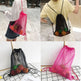 Reusable Shopping Bags Mesh Drawstring Transparent Handbag - EX-STOCK CANADA