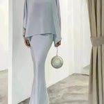Women's Middle East Pearl Mop Dress Suit Arabtop and Blouse Elegant Matching ArabTop and Skirt suit  Arab2 piece outfit - EX-STOCK CANADA
