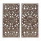 Distressed Carved Wood 2-piece Wall Decor Set EX-STOCK