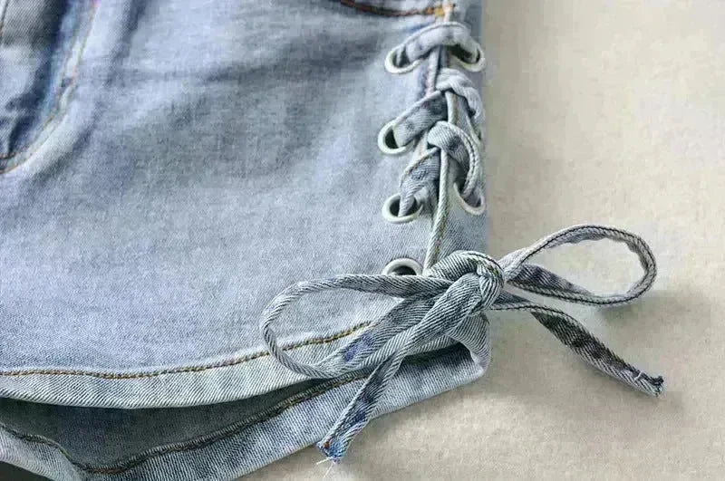 Fashionable And Personalized Bow Denim Shorts For Women - EX-STOCK CANADA