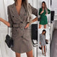 Fashion Printing Plaid mini  Blazer Dress Women - EX-STOCK CANADA