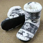 Zapatos de piso de alce de Navidad zapatos de calcetines de interior calientes pelos de peluche zapatillas de casa