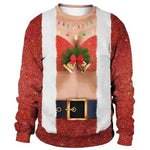 Men's Fashion 3D Digital Printed Round Neck Christmas  Sweatshirt